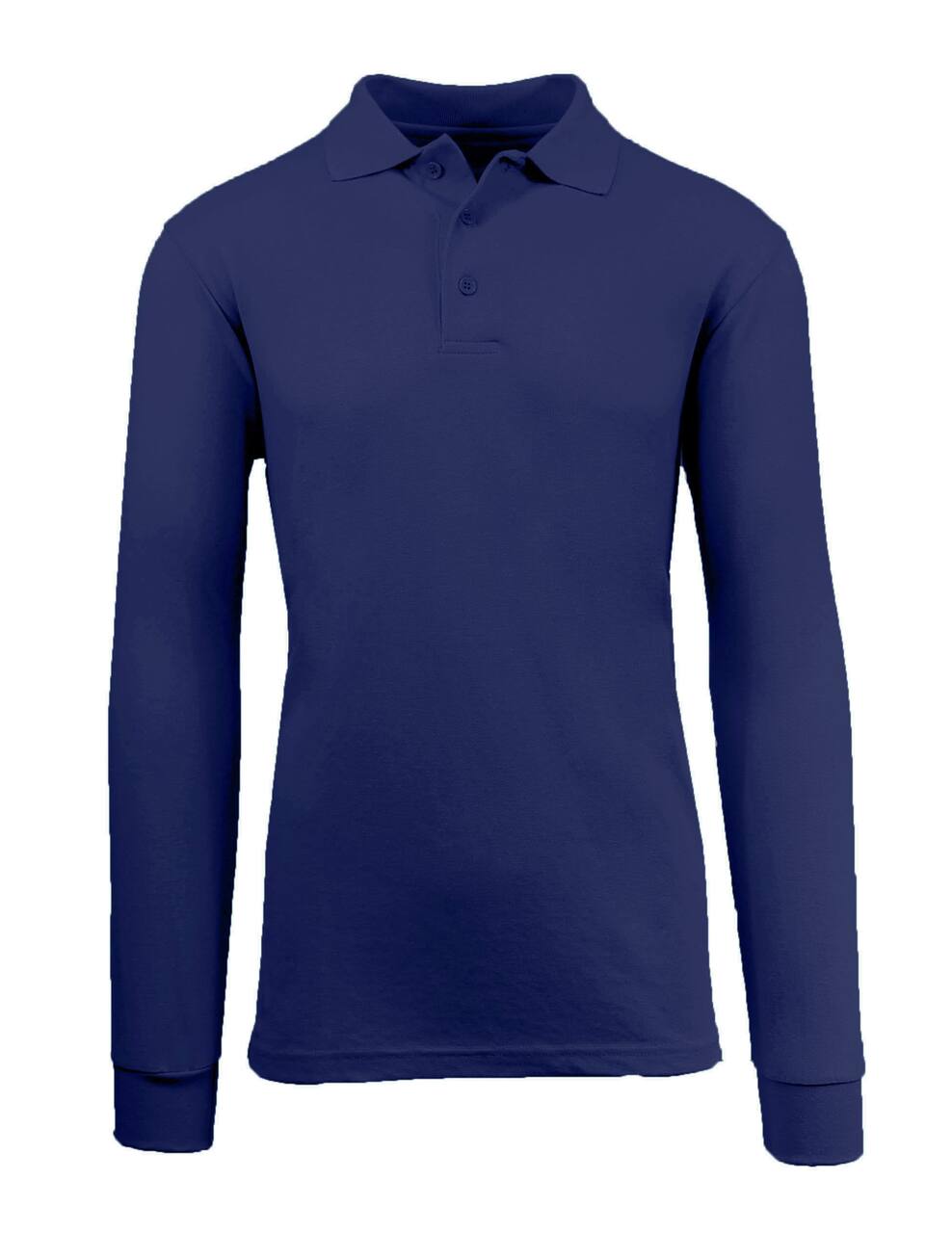 Galaxy by Harvic Long Sleeve Men's Pique Polo Shirt